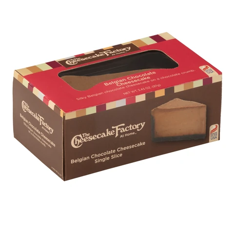 The Cheesecake Factory At Home Belgian Chocolate Single Slice Cheesecake — angled box