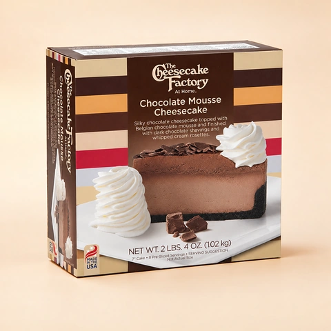 The Cheesecake Factory At Home Chocolate Mousse Cheesecake — standing retail box