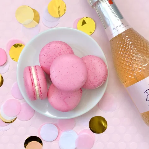 Coveted Cakes Premium Macarons — Pink Champagne flavour