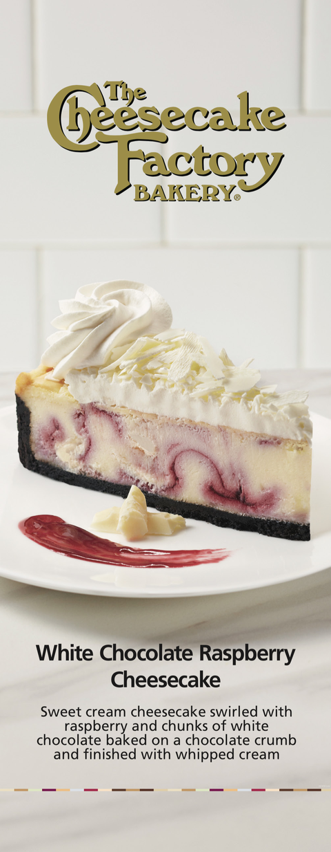 The Cheesecake Factory Bakery White Chocolate Raspberry Cheesecake pull-up banner example