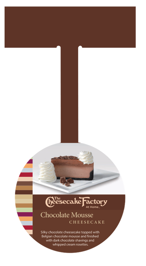 The Cheesecake Factory At Home round Chocolate Mousse Cheesecake shelf wobbler example